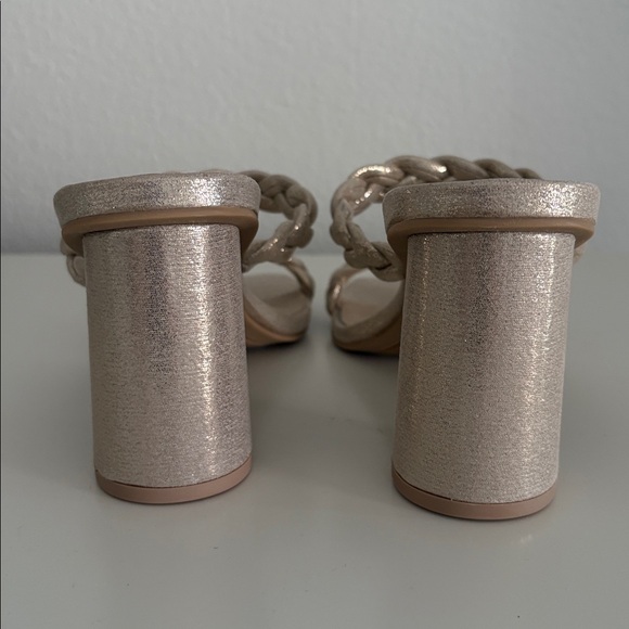 Dolce Vita Gold Braided Block Heel Sandals - Picture 2 of 4